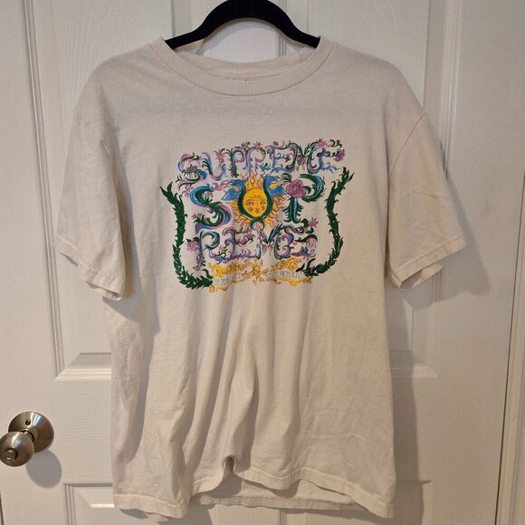 Supreme Crest Logo T-Shirt Natural White M - Picture 1 of 4
